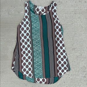 Van Heusen Patterned Tank Top - Green and Brown